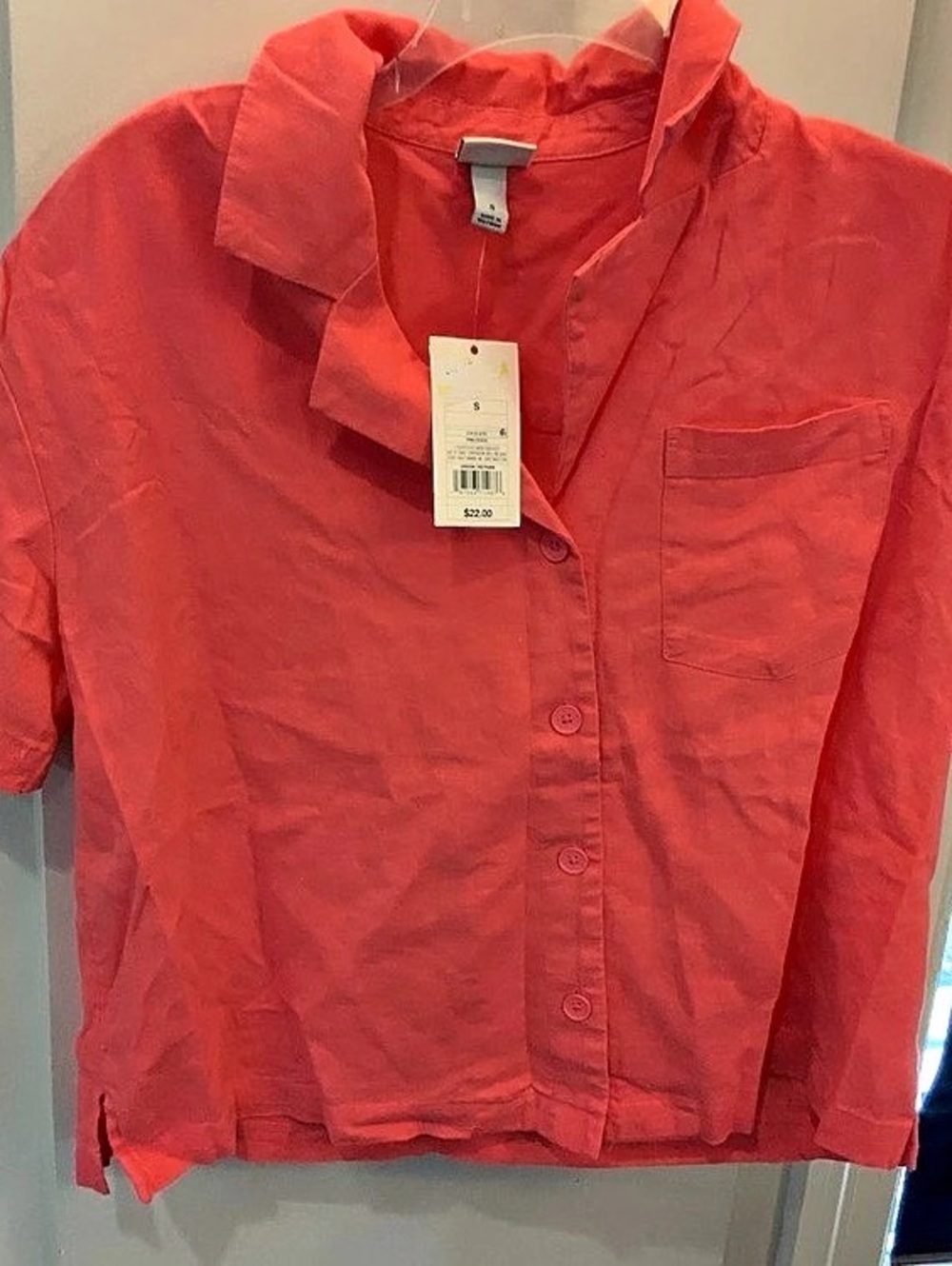A new day Short Sleeve Shirt in Pink Size Small NWT sku 3382
